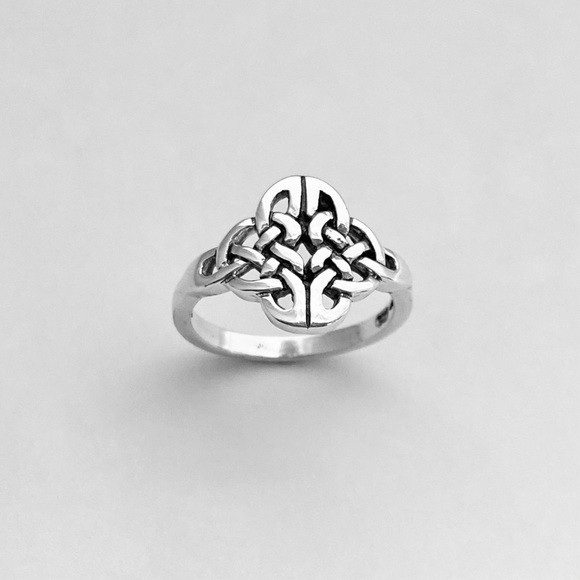 Sterling Silver Endless Celtic Knot Ring, Weave Trinity Love Knots Jewelry - Picture 8 of 12